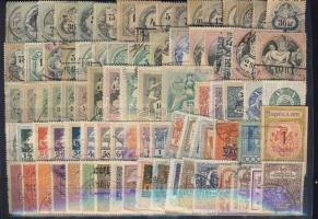 1868-tól 181 db klf magyar okmánybélyeg 2 nagyalakú stecklapon