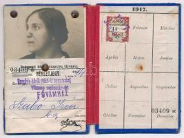 1917 BKVT havi bérletjegye