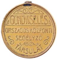 ~1930. "Gondviselés Országos Központi Segélyző Társulat / Az érdem elismeréseül" aranyozott Br emlékérem (26mm) T:2 fülnyom