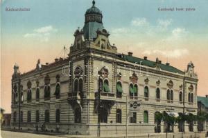 Kiskunhalas, Gazdasági bank palota, Sphinx benzin töltőállomás reklámtábla, özv. Pressburger Ferencné kiadása (EK)