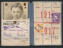 1916 A Budapesti közúti vaspálya társaság tanuló bérletjegye