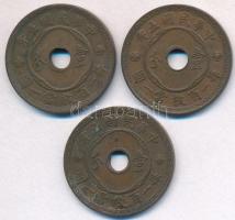 Kínai Köztársaság 1916. 1F Br (3x) T:2,2- Chinese Republic 1916. 1 Fen Br (3x) C:XF,VF