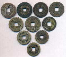 Kínai Császárság / Ching Dinasztia / Kao Tsung 1736-1795. 10db rézpénz T:3 Chinese Empire / Ching Dynasty / Kao Tsung 1736-1795. 10pcs of copper coins C:F