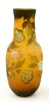Gallé Tip jelzéssel váza virágmintával, savmaratott több rétegű, hibátlan, m: 23 cm.