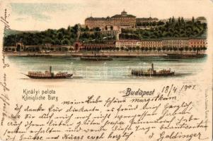 Budapest I. Királyi palota, litho. Gustav Ertel (EK)
