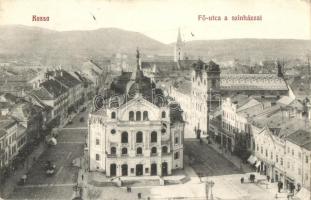 Kassa, Kosice; Fő utca színházzal / main street with theatre