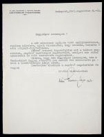 1941 Vitér Szurmay Lajos ezredes saját kézzel aláírt levele