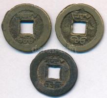 Kínai Császárság / Ching Dinasztia / Tao Kuang 1820-1851. 3db rézpénz T:3
Chinese Empire / Ching Dy...