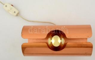 Jelzett réz reto falilámpa, müködik,  m:23 cm