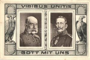 Viribus Unitis, Gott mit Uns / Franz Joseph and Wilhelm II, propaganda card
