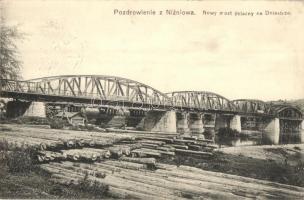 Nyzhniv, Nizniów; Nowy most zelazny na Dnjestrze / The new iron bridge on the Dniester River, saw mill
