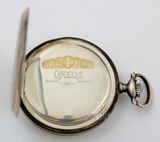 Omega ezüst (Ag.) zsebóra, sérült előlappal, jelzett, nem működik, bruttó 79,2 g