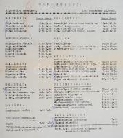 cca 1930 Hági söröző étlap