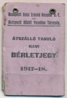 1917 A Budapesti Helyi Érdekű Vasutak átszálló havi bérletjegye