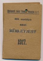 1917 A Budapesti Helyi Érdekű Vasutak III. osztályú havi bérletjegye