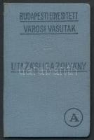 1922 Budapesti Egyesített Városi vasutak díjtalan utazási igazolványa