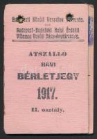 1922 Budapesti Közúti Vaspálya Társaság átszálló havi bérletjegye, II. osztály