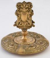 Antik gazdagon díszített réz gyufatartó, jelzett (Magyar Fém és Lámpagyár Rt.), valamint egykori MÁV...