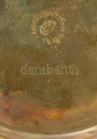 Antik gazdagon díszített réz gyufatartó, jelzett (Magyar Fém és Lámpagyár Rt.), valamint egykori MÁV...