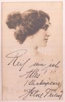 Irene Friesch(1877-1964) német színésznő aláírása az őt ábrázoló fotólapon / autograph signature