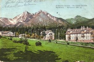 Tátra, Matlárháza, Tatranské Matliare; látkép, szállók, Kuszmann Gyula kiadása / general view, hotels (EB)