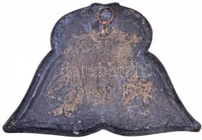 DN "Keresztelő Szent János" harang alakú fém plakett, hátoldalon függesztő füllel, bal als...