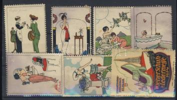 7db érdekes régi reklámbélyeg