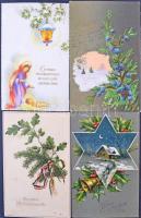 89 db főleg RÉGI karácsonyi üdvözlő motívumlap / 89 mostly pre-1945 Christmas greeting motive cards
