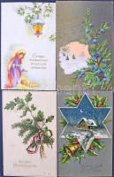 89 db főleg RÉGI karácsonyi üdvözlő motívumlap / 89 mostly pre-1945 Christmas greeting motive cards