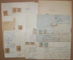 23db koronás címletű okménybélyegek, okmánydarab, a 40-es években újta felhasználva