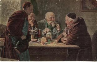 40 db RÉGI olajfestmény művészlap, vegyes minőség / 40 pre-1945 oil painting art postcards, mixed qu...