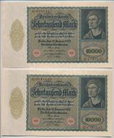 Németország / Weimari Köztársaság 1922. 10.000M (4x) sorszámkövetők T:I- Germany / Weimar Republic 1...