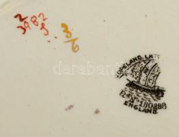 6 db XIX. századi, kézzel festett, jelzett angol porcelán tányér Bertha jelzéssel. Jó állapotban / V...