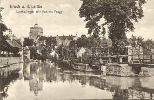 Lajtabruck, Bruck an der Leitha; Leitha-Idylle mit Schloss Prugg / castle, lake, bridge (EK)