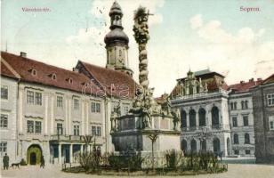 Sopron, Városház tér, Szentháromság szobor. Novák László kiadása