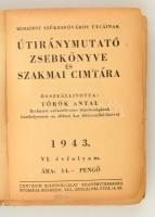 1943 Budapest útiránymutató zsebkönyv, közepes állapotban