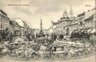 Kassa, Kosice; Szökőkút Fő utcával, Sziegfried Pál üzlete  / fountain, main street, shop (EK)