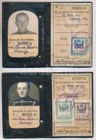 1931, 1936 A Magyar Királyi Államvasutak félárú jegy váltására jogosító arcképes igazolványa, 2 db