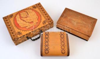 3 db fa doboz, 14×12 cm, 23×16 cm, 19×12 cm