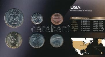 Amerikai Egyesült Államok 2004-2009. 1c-1$ (6xklf) fémpénz szett "World Money" T:1
USA 20...