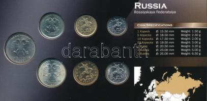 Oroszország 1998-2007. 1k-5R (7xklf) forgalmi sor szettben, papírtokban T:1 Russia 1998-2007. 1 Kopek - 5 Rubles (7xdiff) coin set in paper case C:UNC