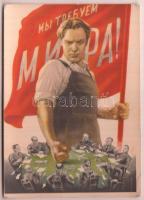 cca 1950 Szovjet plakátművészeti kiállítás meghívó 14x10 cm