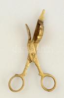 Réz díszített gyertyaolló, h:12 cm