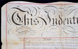 1833 Pénzügyi megállapodás Walter Wilkins (Maeslough, Radnor Esquire) és Edwin Ward Scadding (Gordon...