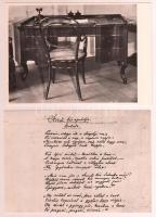 3 db. Arany Jánossal kapcsolatos fotó; Arany János íróasztala, Arany-család, Szondi két apródja kézirata, 15x10 cm.