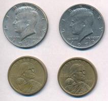 Amerikai Egyesült Államok 1968D 1/2$ Ag "Kennedy" + 1972. 1/2$ Cu-Ni "Kennedy" + 2000P 1$ Cu  "Sacagawea" (2x) T:2 USA 1968D 1/2 Dollar Ag "Kennedy" + 1972. 1/2 Dollar Cu-Ni "Kennedy" + 2000P 1 Dollar Cu  "Sacagawea" (2x) C:XF