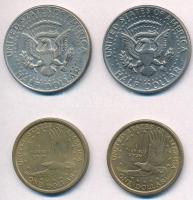 Amerikai Egyesült Államok 1968D 1/2$ Ag "Kennedy" + 1972. 1/2$ Cu-Ni "Kennedy" +...