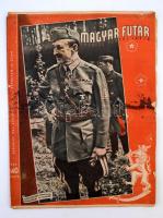 1944 Rajniss Ferenc (szerk.): Magyar Futár, IV. évf. 32., 35. számok, sok fotóval illusztrált kiadvány, szakadozott, kissé foltos papírborítóval.