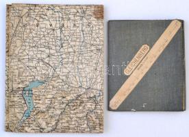 2 db katonai térkép: G. Freytags Karte des italienischen Kriegsschauplatzes, 70x98 cm + Gleichenberg, vászontérkép, 53x38 cm