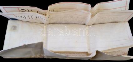 1833 Walter Wilkins (Maeslough, Radnor Esquire) végrendelete, angol nyelven, papíron, rányomott vias...